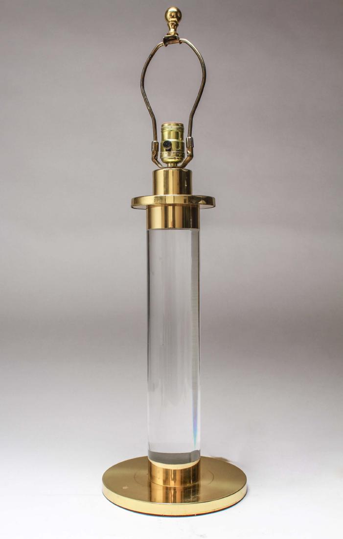 Attrib. Karl Springer Brass & Acrylic Table Lamp (1 of 8)