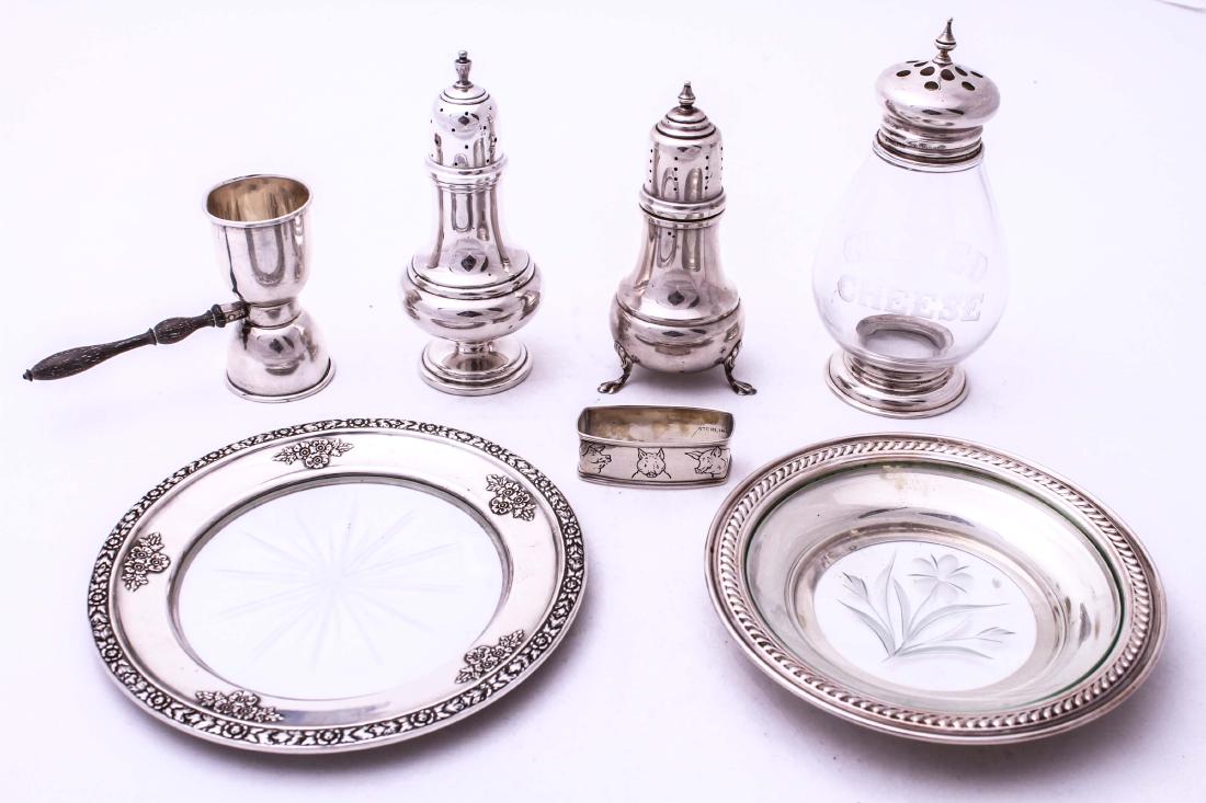 Sterling Silver Shakers Double Jigger & Plates, 7 (1 of 13)