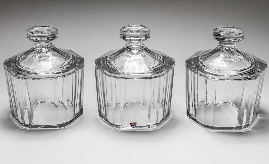 Orrefors Crystal Lidded Biscuit Jars, Set of 3 (1 of 7)
