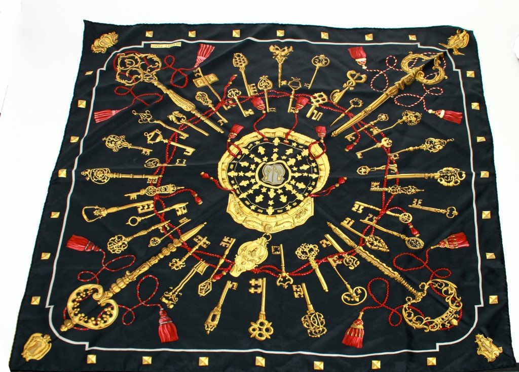 Hermes "Les Cles" Key Silk Scarf (1 of 5)