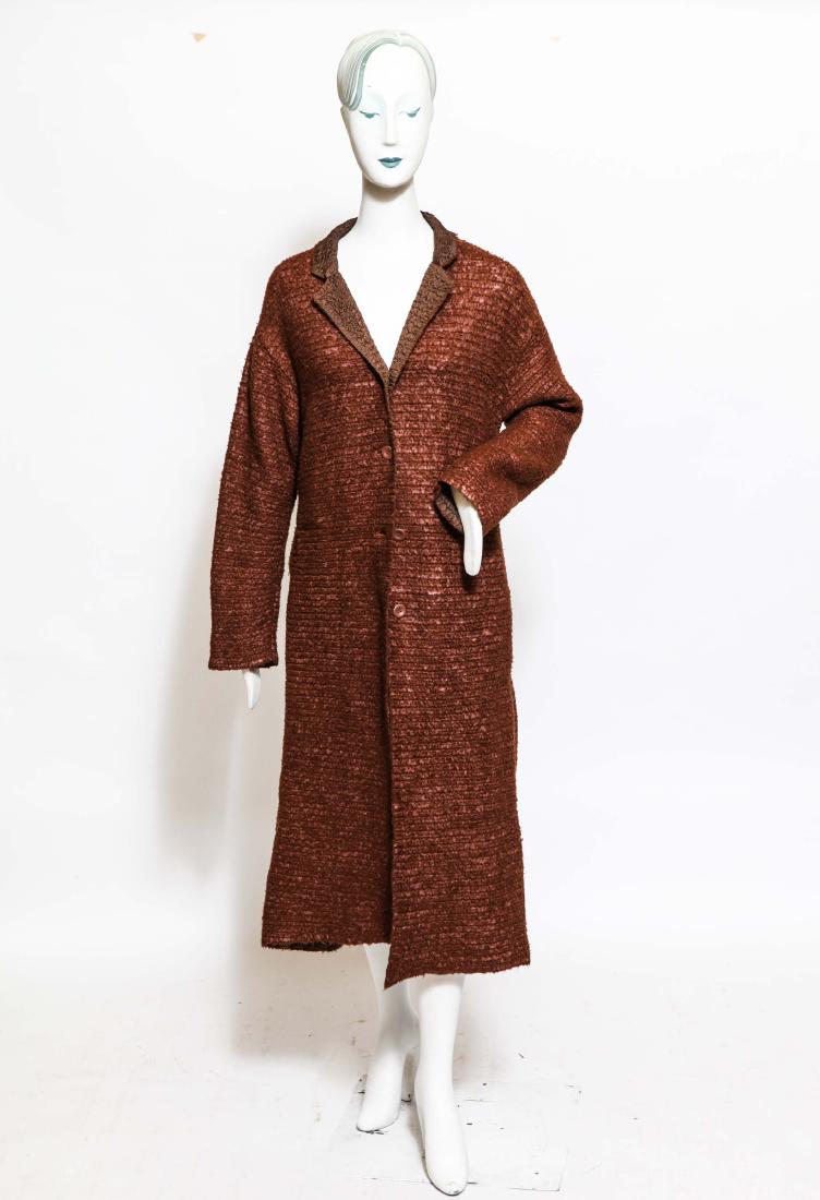 Issey Miyake Women's Brown Plisse Couture Coat (1 of 12)