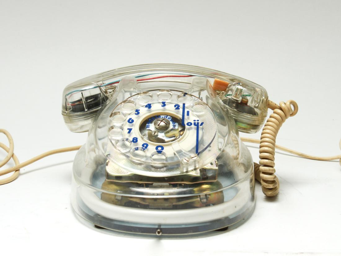 Mid-Century Modern French Loys Lucite Phone w Neon (1 of 20)