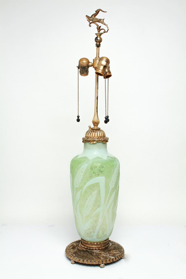 Art Deco Steuben Cameo Glass Wheat Table Lamp (1 of 11)