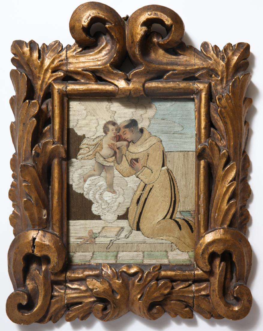 Silk Stumpwork St. Anthony & Christ Child (1 of 4)