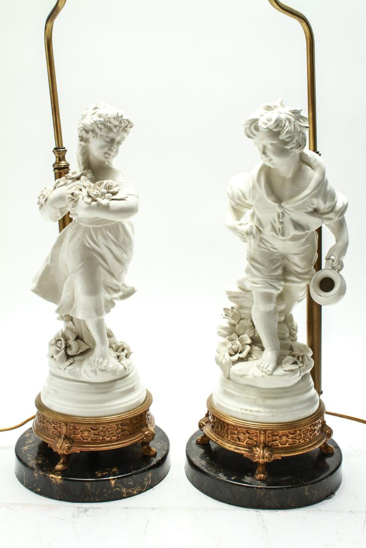 Capodimonte White Glazed Porcelain Figural Lamps 2 (1 of 10)