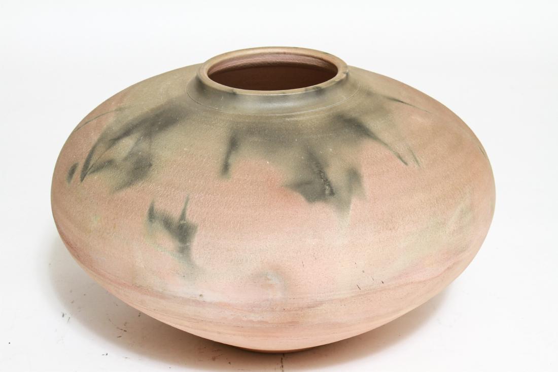 Signed Large Unglazed Terracotta Pottery Bowl Vase (1 of 4)