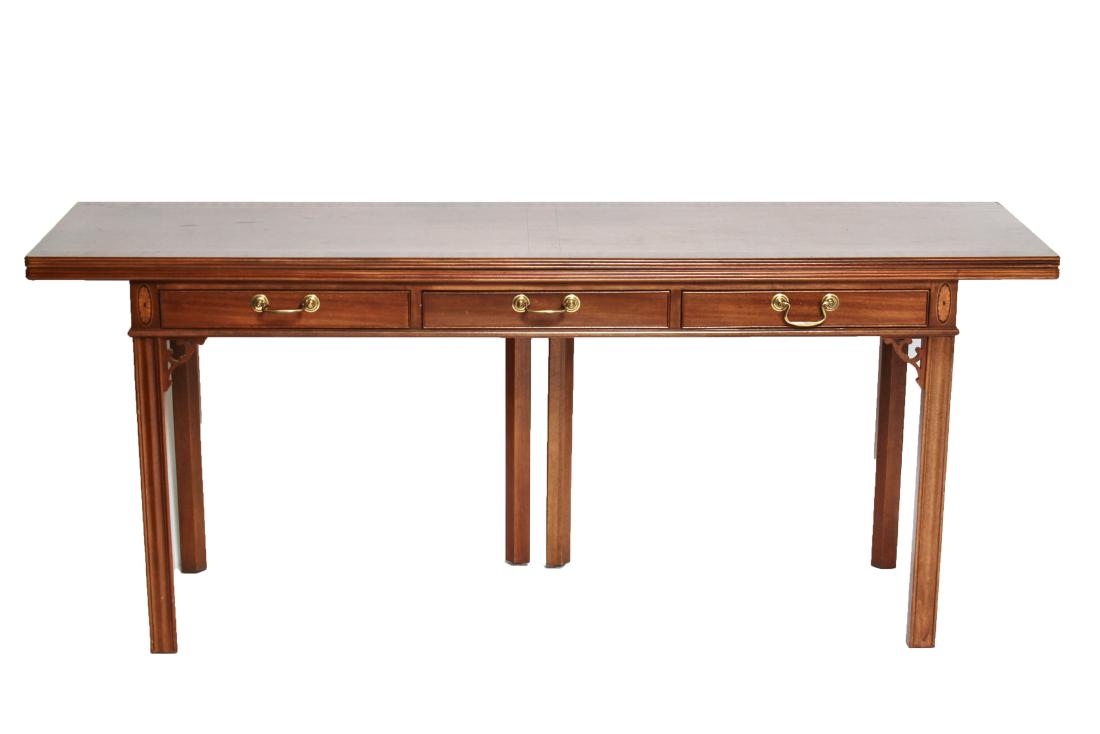 Baker Furniture Flip Top Mahogany Console Table (1 of 20)