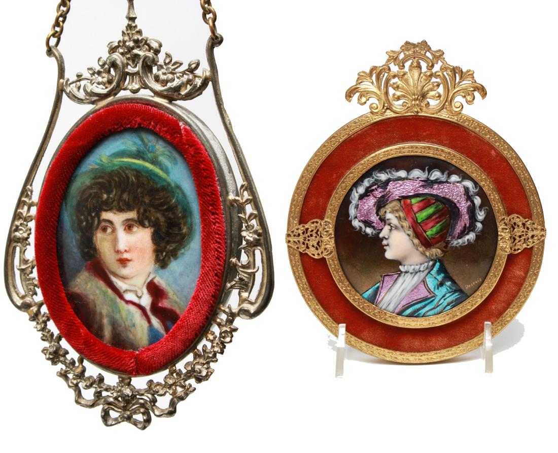 Decrois Enamel Portrait & Painted Porcelain Plaque (1 of 10)