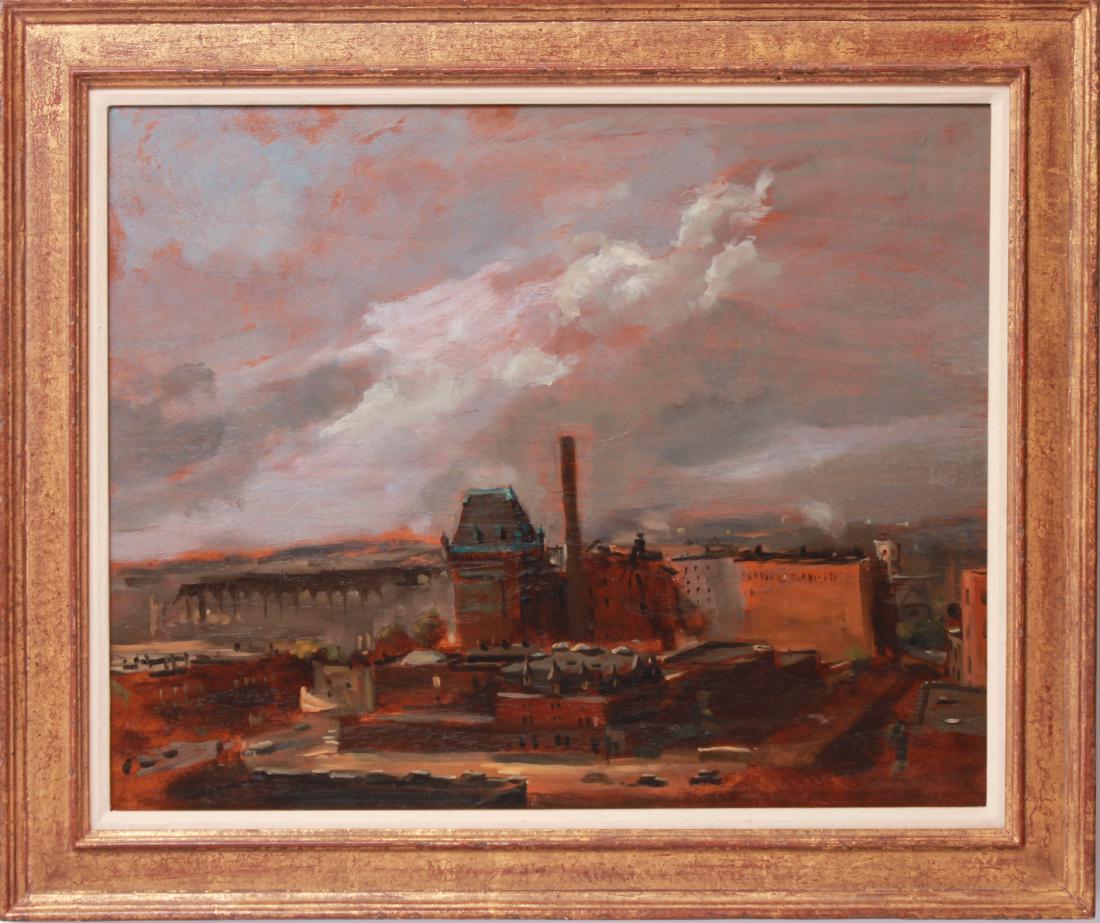 David Levine "View of Brooklyn" Oil on Board (1 of 7)