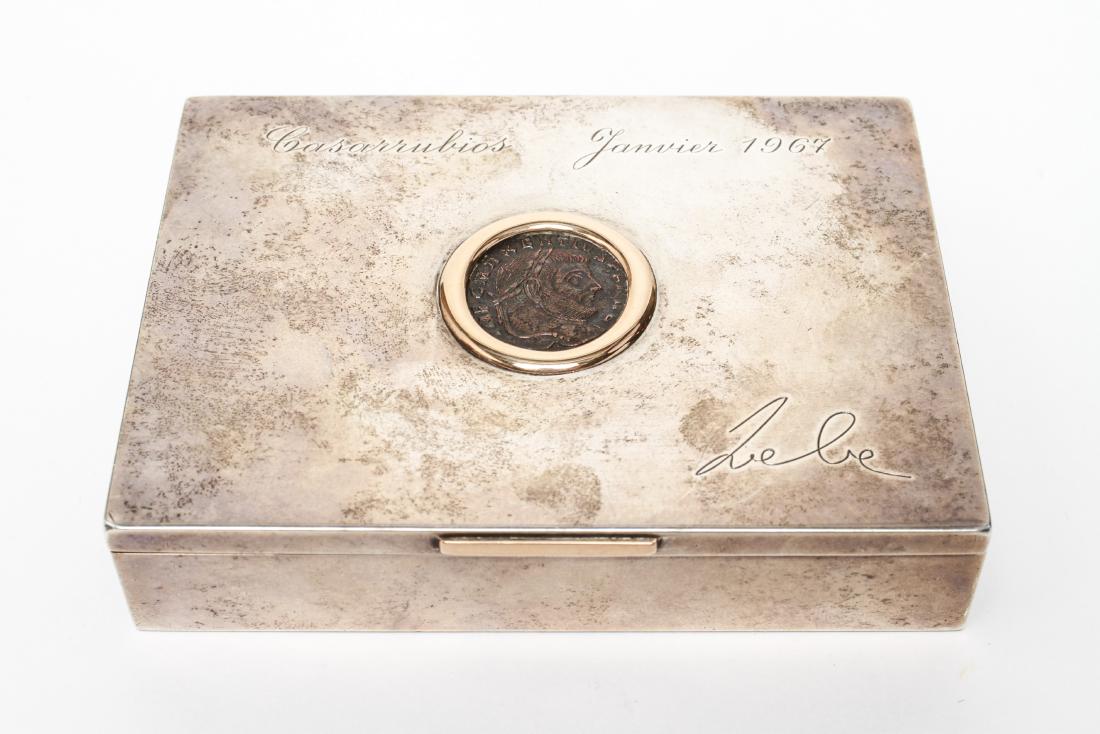 18K Gold & Sterling Silver w Roman Coin Lidded Box (1 of 6)
