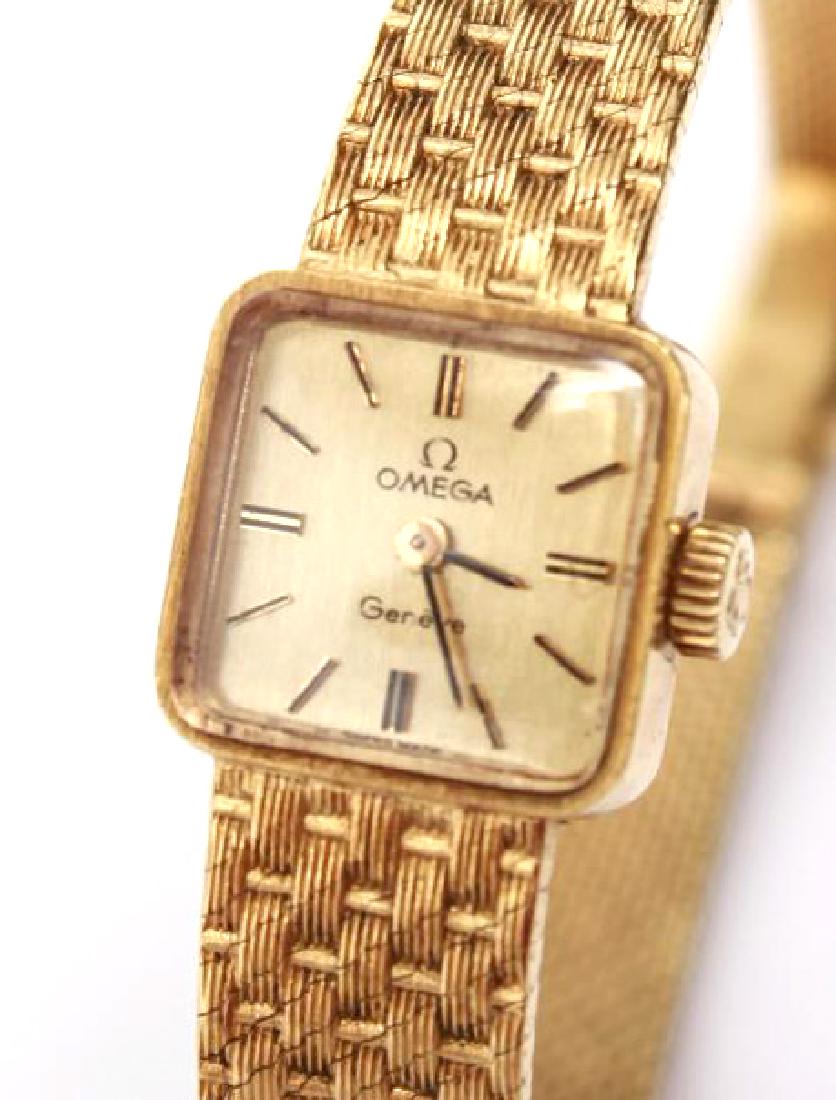 18K Gold Omega Geneve Lady's Bracelet Wrist Watch (1 of 6)