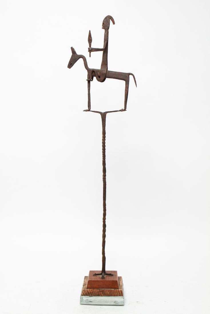 Modern Wrought Iron Sculpture, Mounted Warrior (1 of 9)