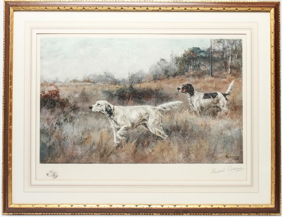 P. Rousseau Pointer Setter Dogs Chromolithograph (1 of 9)