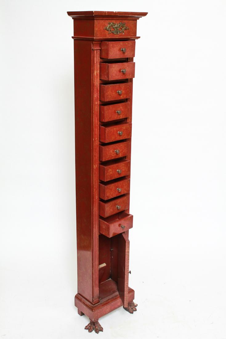 Red Faux Marble Ten Drawer Cabinet (1 of 6)