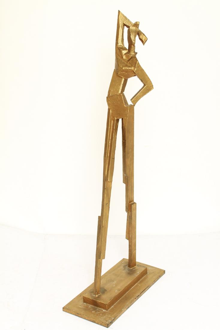 Large Cubist Gold Painted Figural Sculpture (1 of 4)
