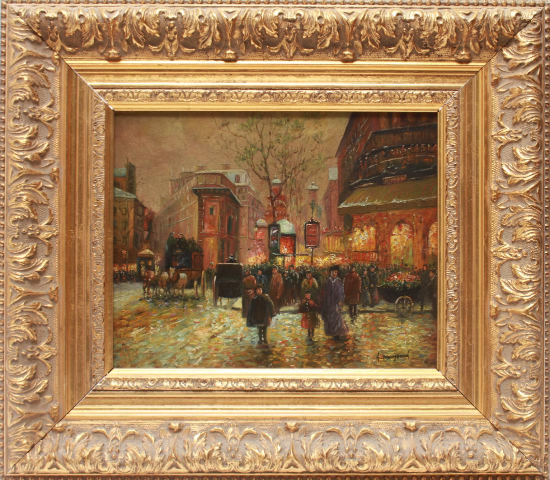 Albert Munghard City Street Scene Oil on Board (1 of 6)