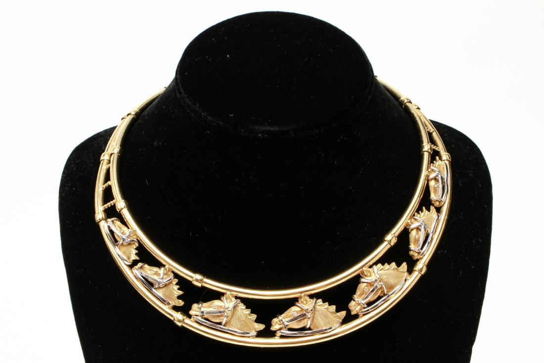 18K Gold Diamond Horses Necklace Carrera y Carrera (1 of 12)