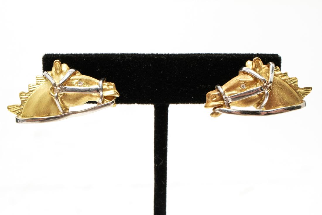 18K Gold Diamond Horse Earrings Carrera y Carrera (1 of 9)