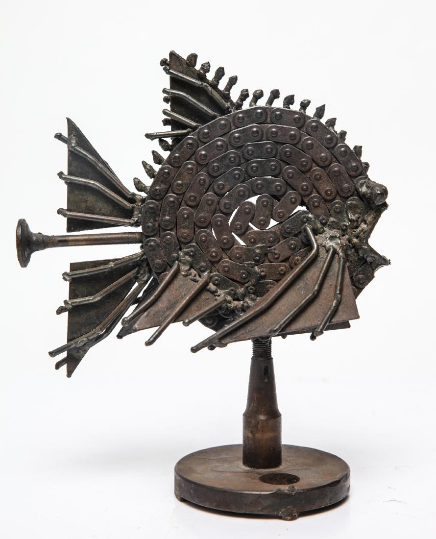 Mid-Century Modern Industrial Metal Fish Sculpture (1 of 7)