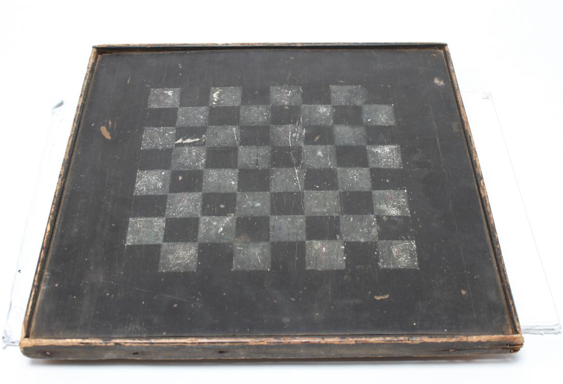 Game Board Checker / Chess Painted Wood Antique (1 of 3)