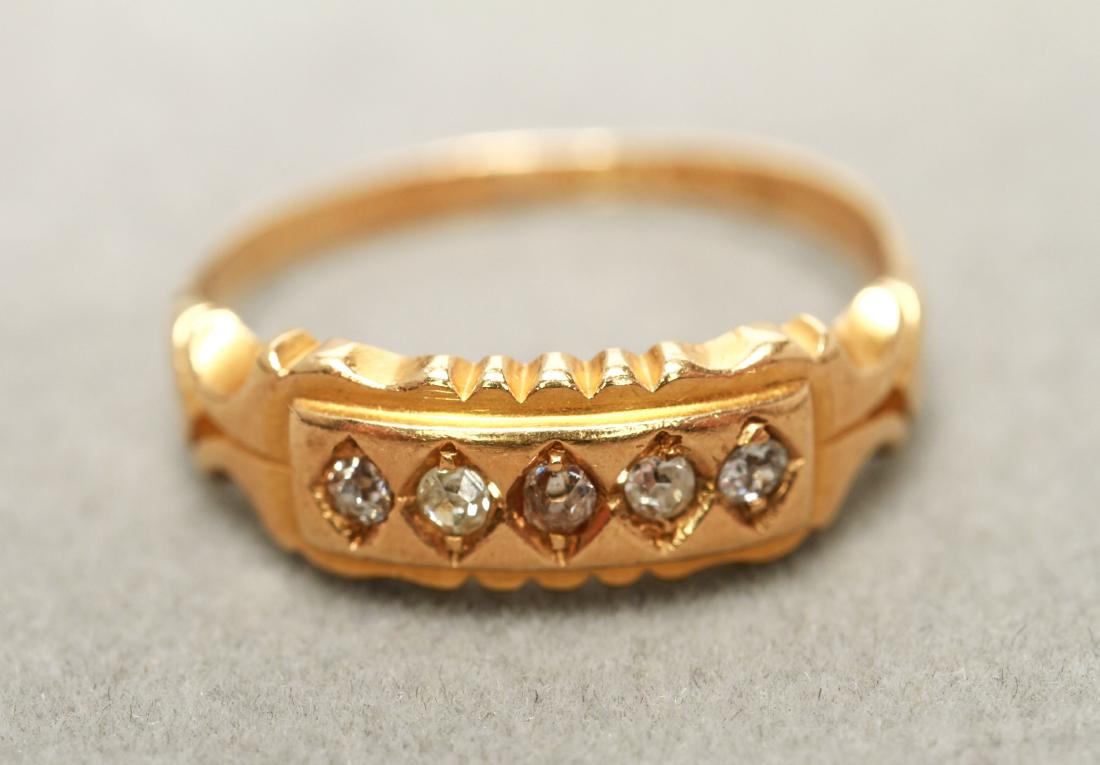 18K Yellow Gold & Diamonds Ring, Antique (1 of 5)