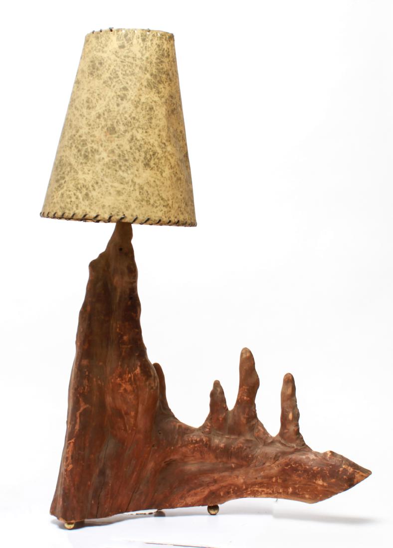 Mid-Century Modern Driftwood Table Lamp (1 of 4)