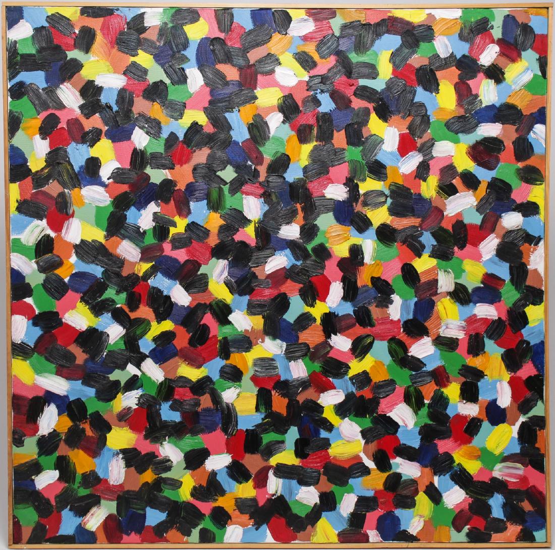 Illegibly Signed Abstract Oil on Canvas (1 of 2)