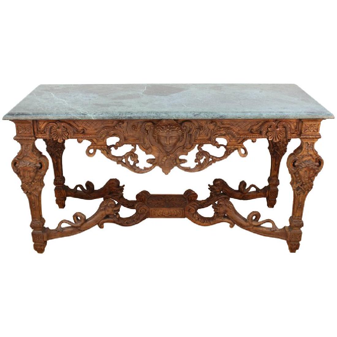 Louis Xiv Manner French Wood Console Table
