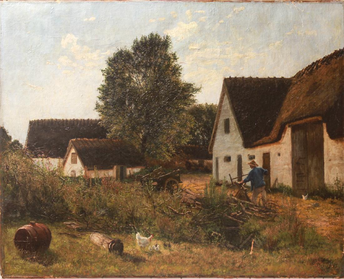 Illegibly Signed English Country Scene Oil (1 of 5)