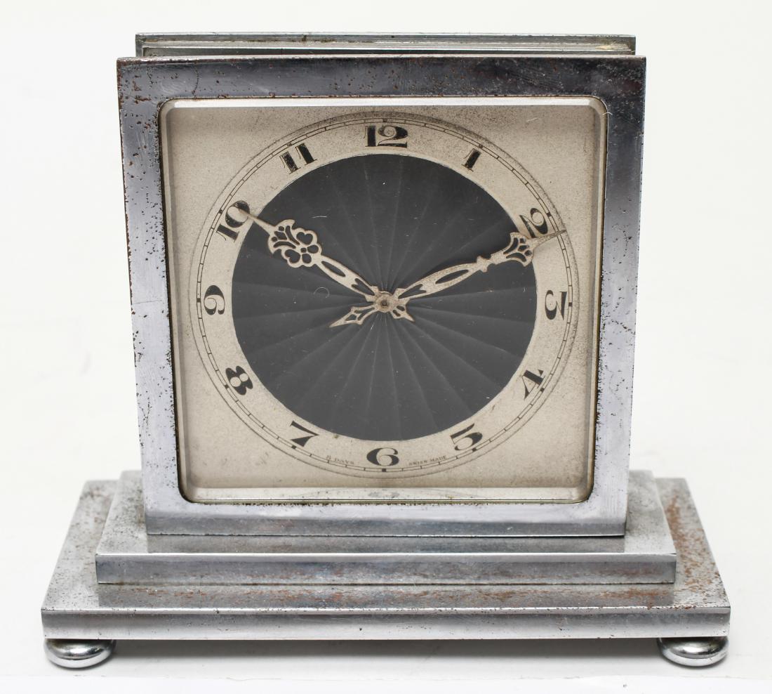 Art Deco Omega Double-Sided Desk Clock Chrome (1 of 7)