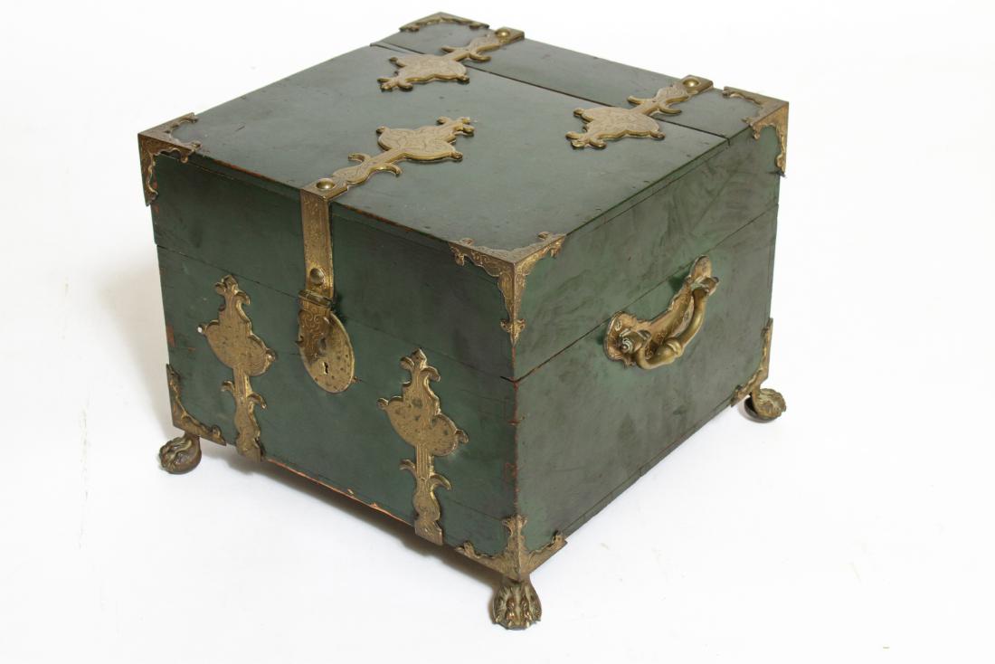 Painted Wooden Box / Chest w Claw Feet (1 of 8)