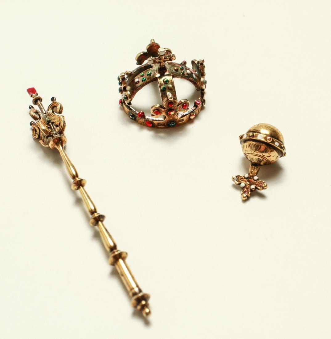 Czech Gilt Silver Miniatures, 3 Pcs. (1 of 8)