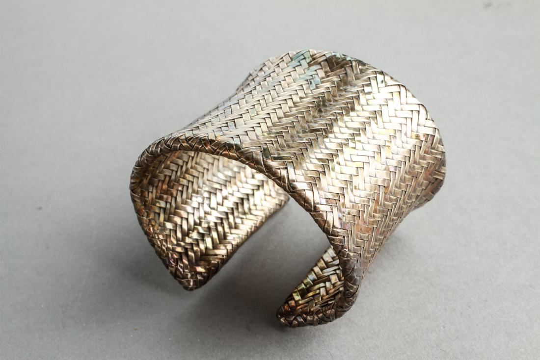 Angela Cummings Silver Woven Mesh Cuff Bracelet (1 of 5)