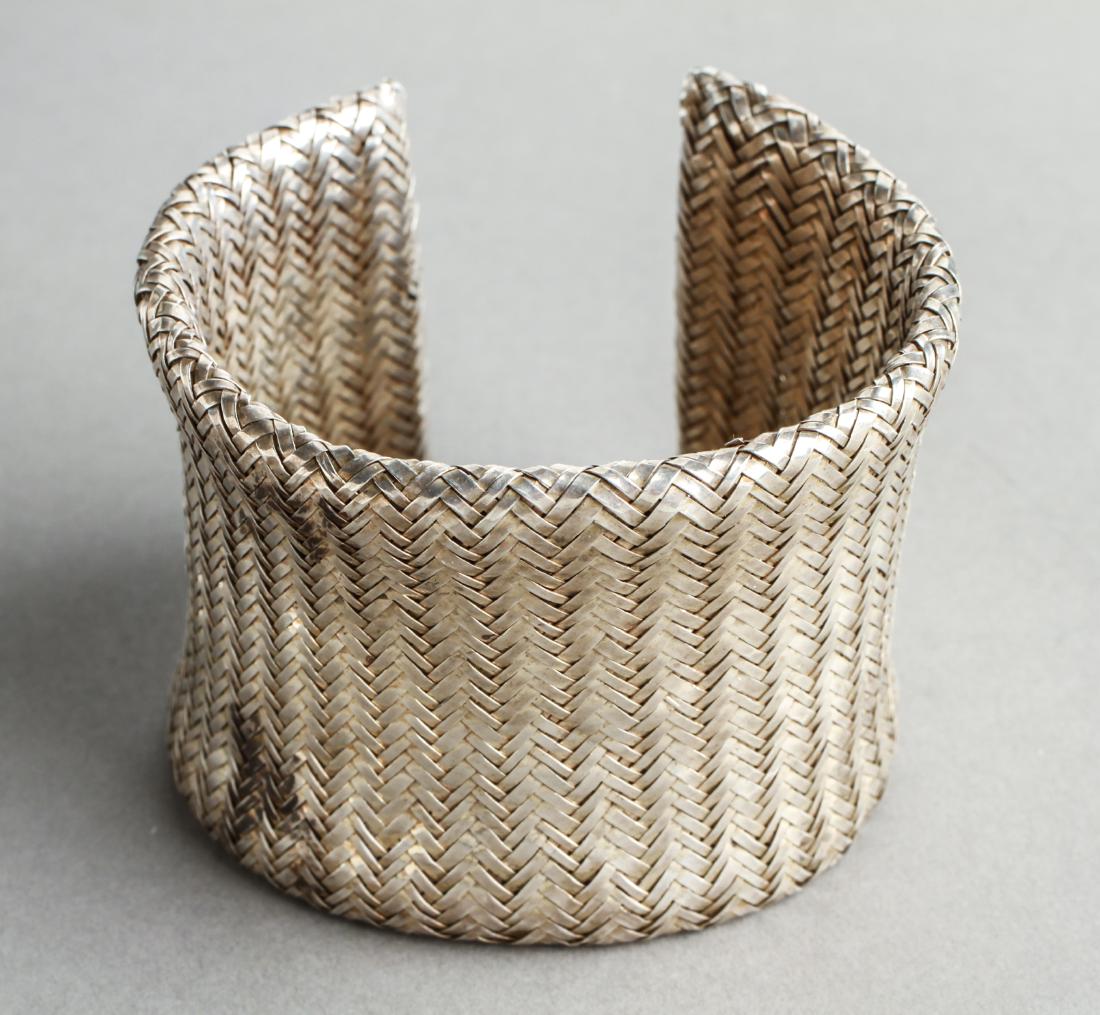 Angela Cummings Silver Woven Mesh Cuff Bracelet (1 of 5)