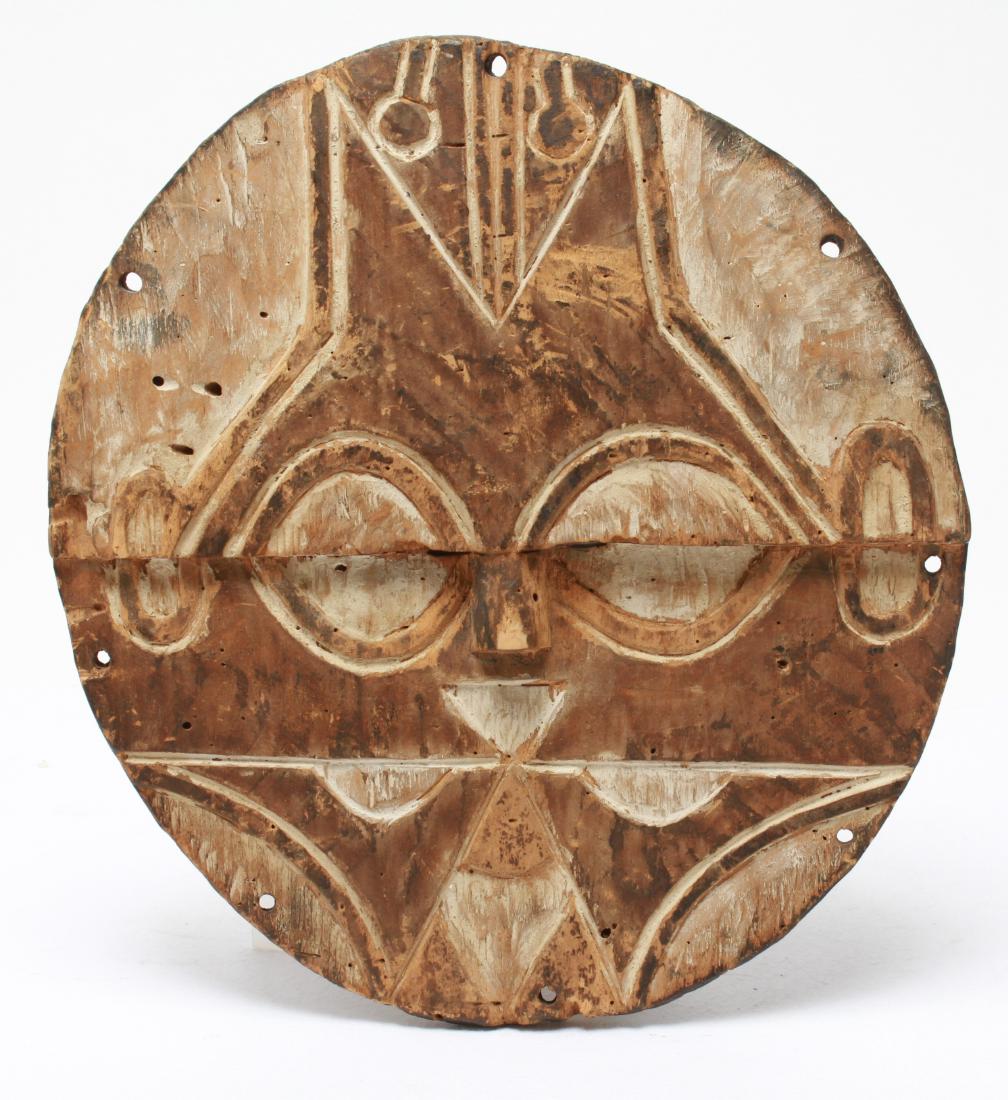 African Congo Bateke Flat Mask Carved Wood (1 of 6)