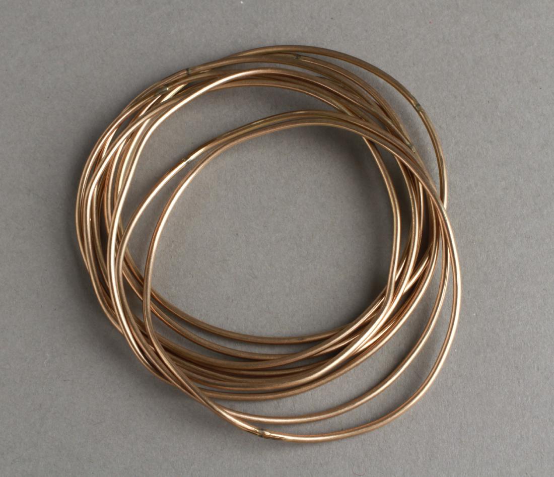 14K Rose Gold Bangle Bracelets Group of 9 (1 of 3)