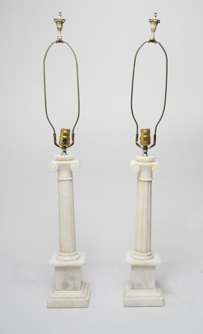 Marble Ionic Column Table Lamps, Pair (1 of 11)