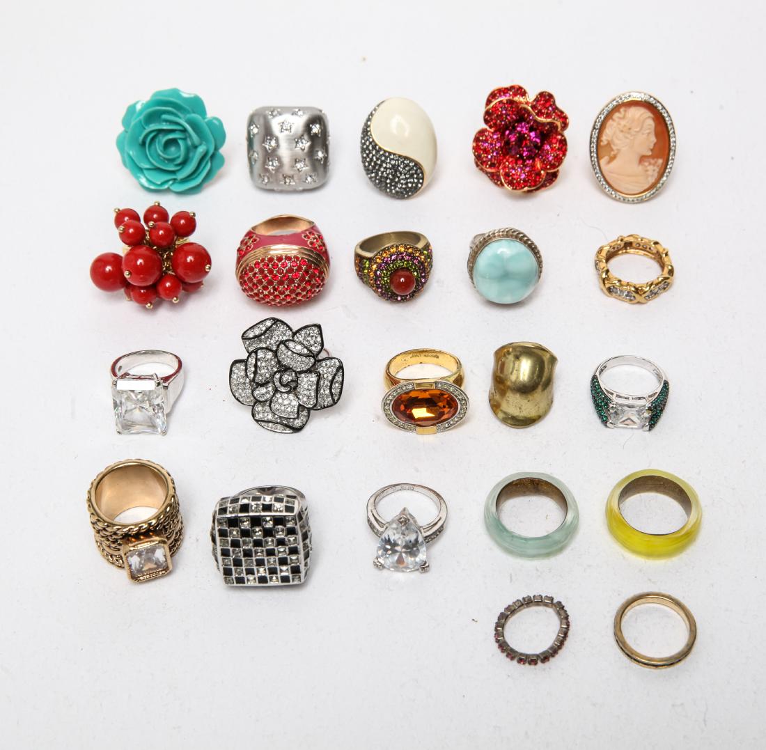 Ladies' Costume Jewelry Rings, Group of 22 (1 of 4)