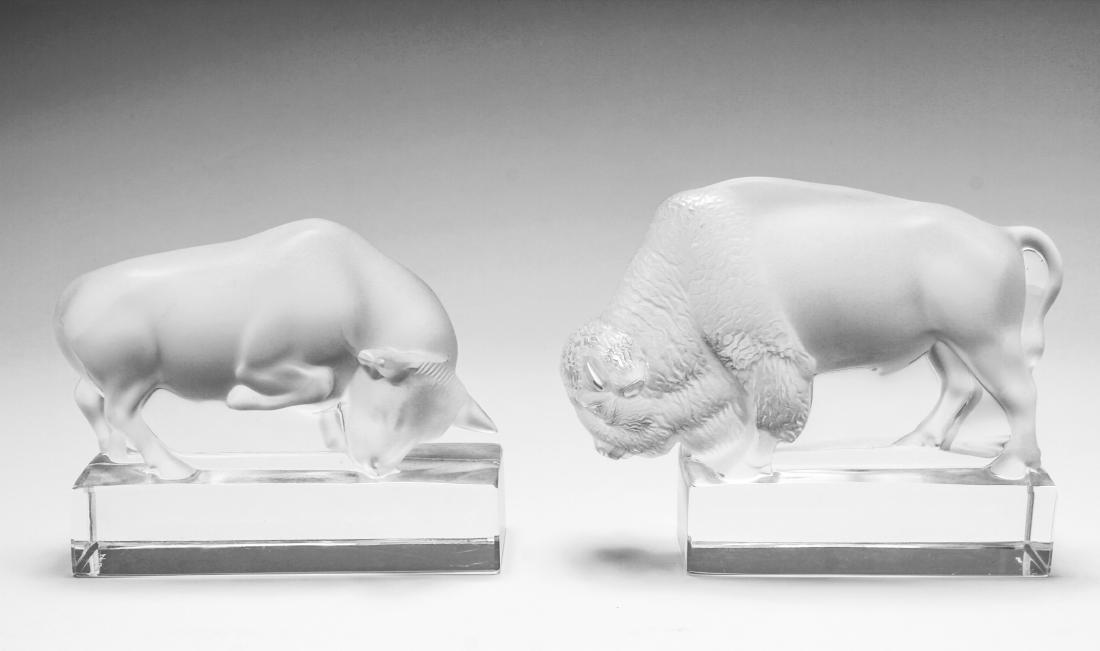 Lalique Art Glass Buffalo & Bull Sculptures, 2 (1 of 7)
