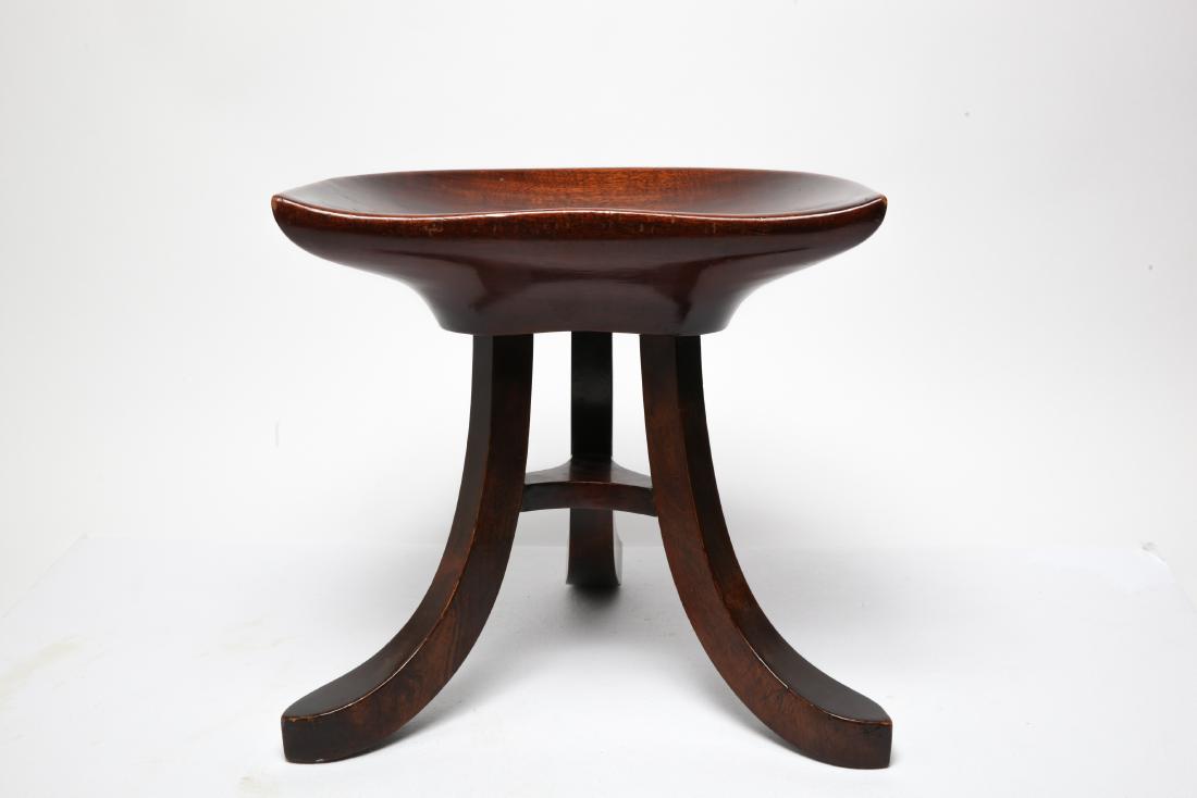 Adolf Loos Manner Mahogany Tripod Stool (1 of 7)