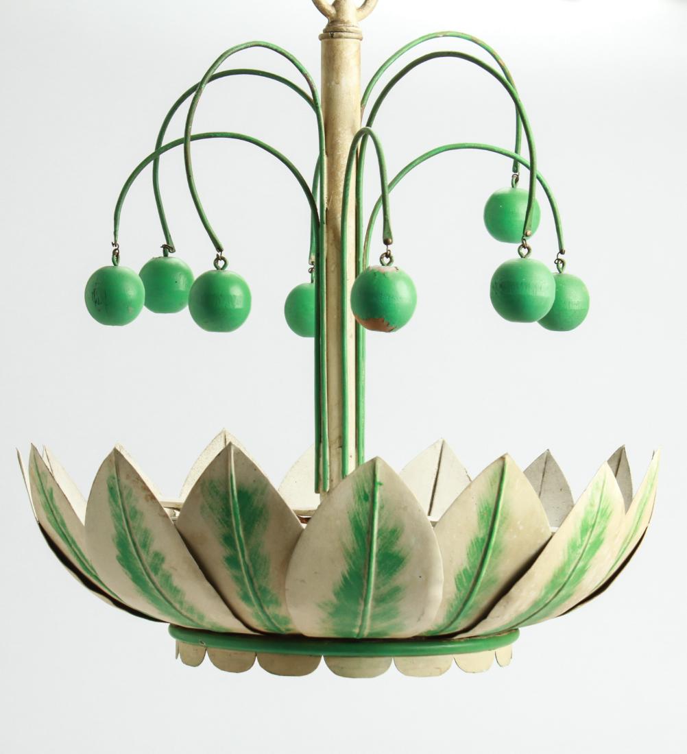 Toleware & Glass Leaf Motif Chandelier (1 of 4)