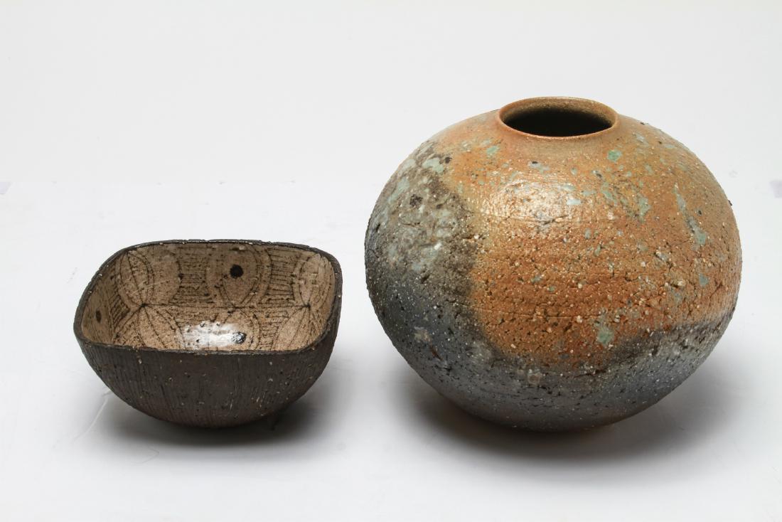 Contemporary Art Pottery Vase & Bowl, Two (1 of 5)