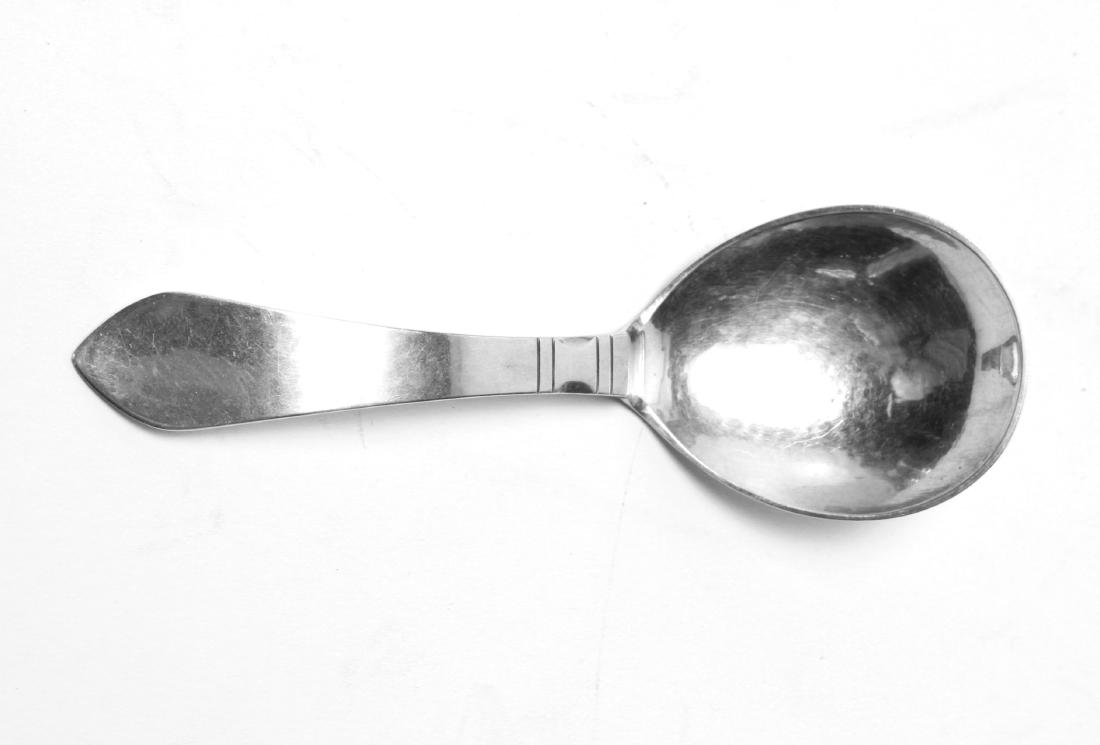 Georg Jensen sterling silver "Continental" Ladle: Georg Jensen sterling silver hand-hammered ladle "Continental" (aka Antik) pattern, 1906, marked, "Georg Jensen / Sterling / Denmark." 5.5" L. Approx 1.52 ozt.