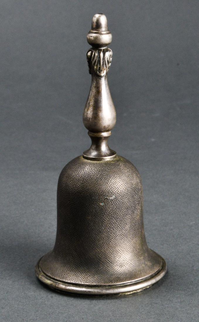 Buccellati Italian Silver Table Bell: Buccellati Italian silver table bell, marked interior "800 / Buccellati / Italy," with maker's mark. 4.75" H x 2.25" diameter. Approx: 5.9 ozt.