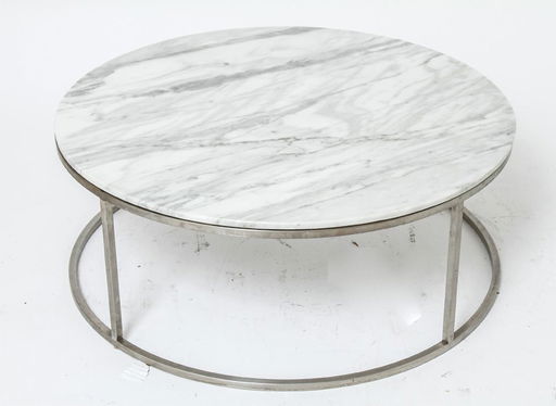 Modern Aluminum Round Marble Top Coffee Table Jul 28 2019 Auctions At Showplace In Ny - 28 Diameter Round Coffee Table Modern Aluminum Round Marble Top Coffee Table Jul 28 2019 Auctions At Showplace In Ny - 28 Diameter Round Coffee Table