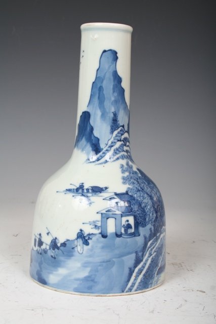 19th C Chinese Blue and White Porcelain Vase