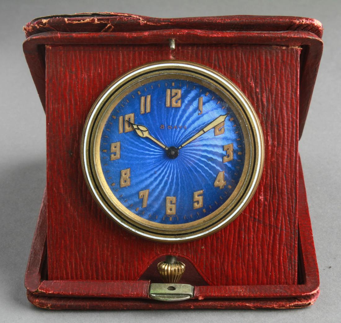 Swiss Guilloche Enamel 8-Day Travel Clock (1 of 10)