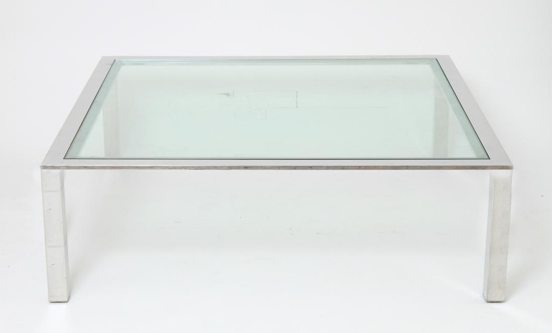 Mid-Century Modern Chrome & Glass Coffee Table (1 of 3)