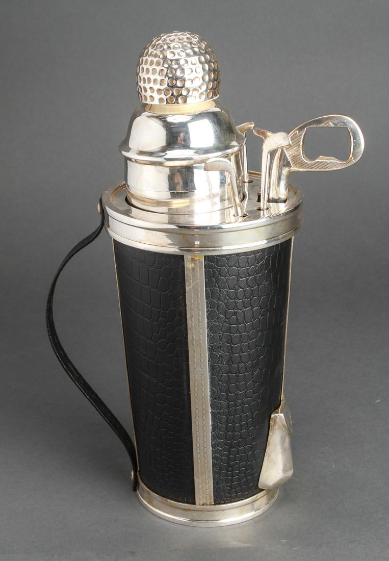 Silver-Plate Faux Alligator Golf Motif Barware, 7 (1 of 6)