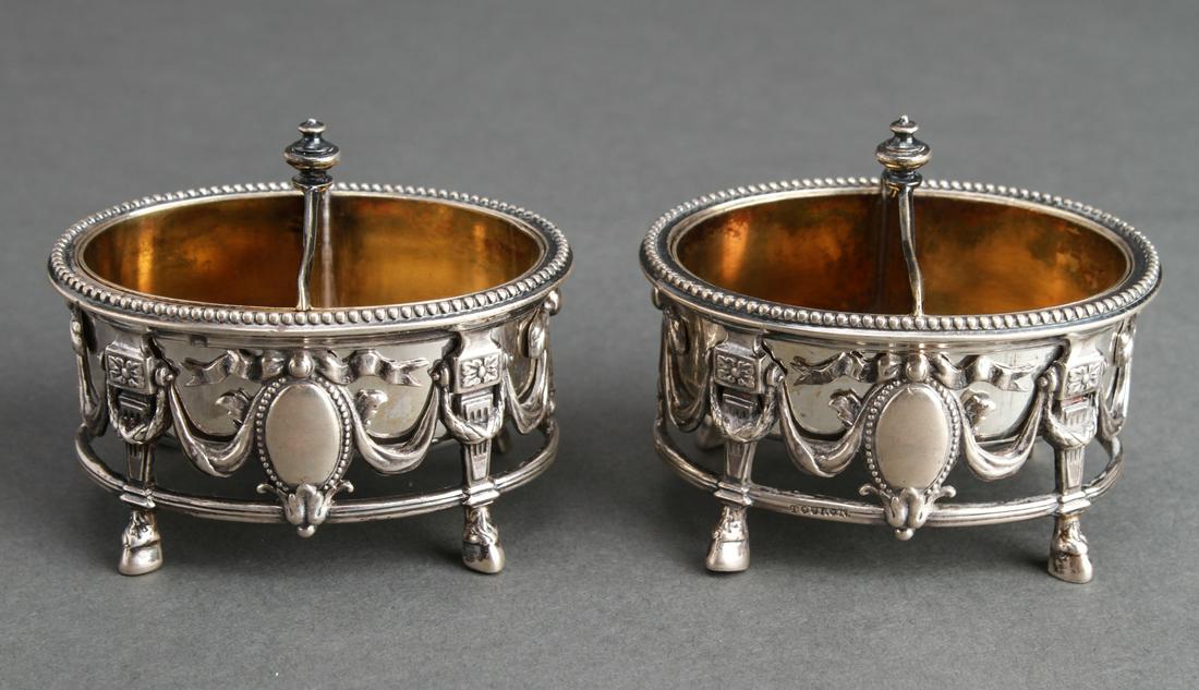 Touron French Silver Divided Open Salts Pair (1 of 5)